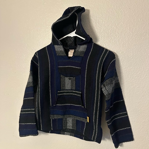 Striped Navy Kids Hoodie - Picture 3 of 5